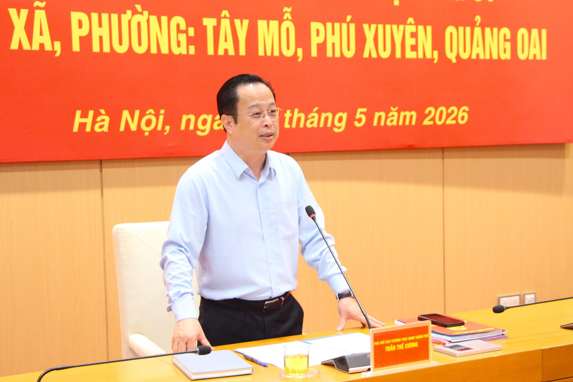 Đoàn giám sát số 8 của Ban Thường vụ Thành ủy Hà Nội làm việc với 3 xã, phường: Tây Mỗ, Phú Xuyên, Quảng Oai- Ảnh 4.