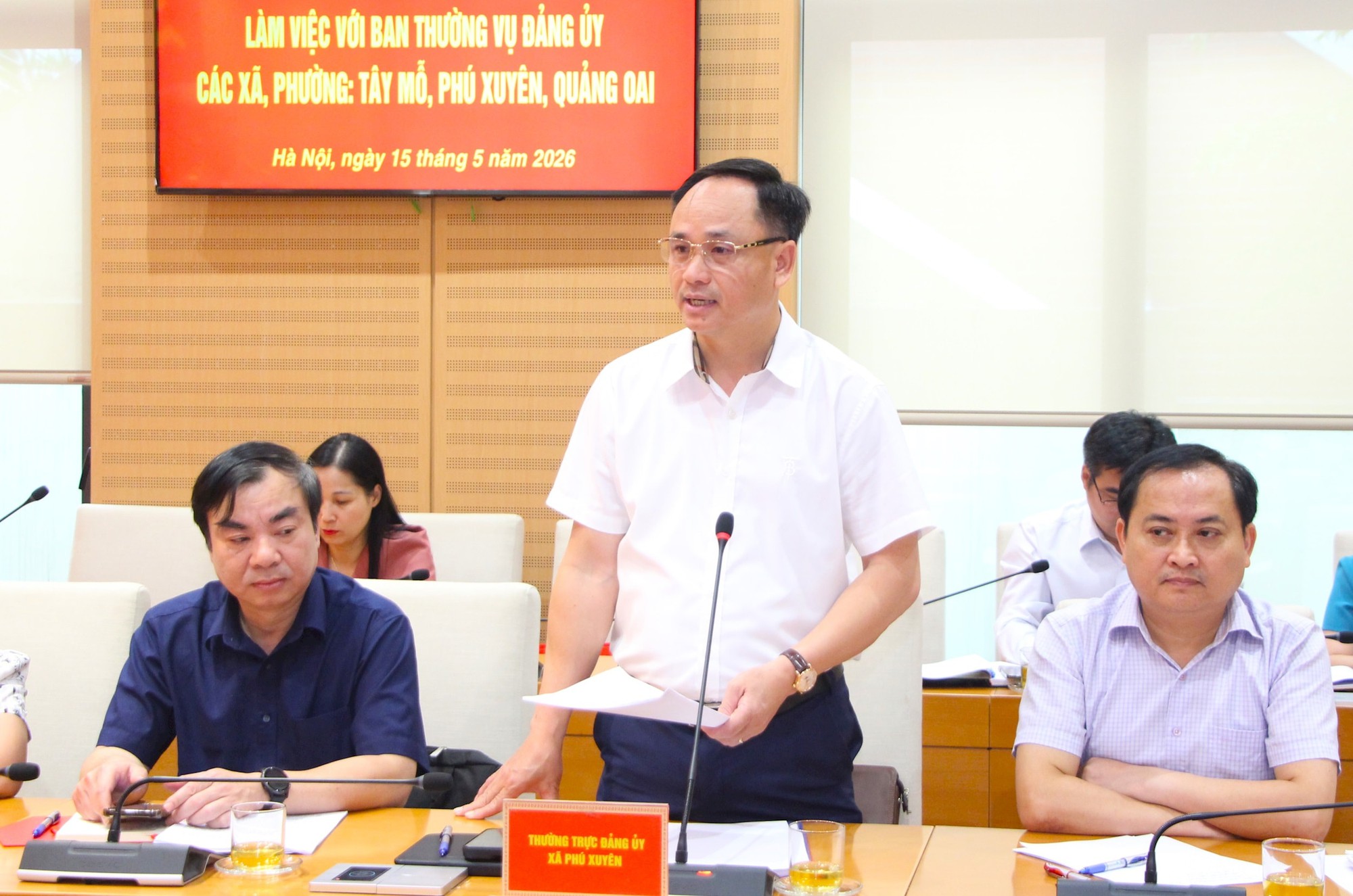 Đoàn giám sát số 8 của Ban Thường vụ Thành ủy Hà Nội làm việc với 3 xã, phường: Tây Mỗ, Phú Xuyên, Quảng Oai- Ảnh 2.