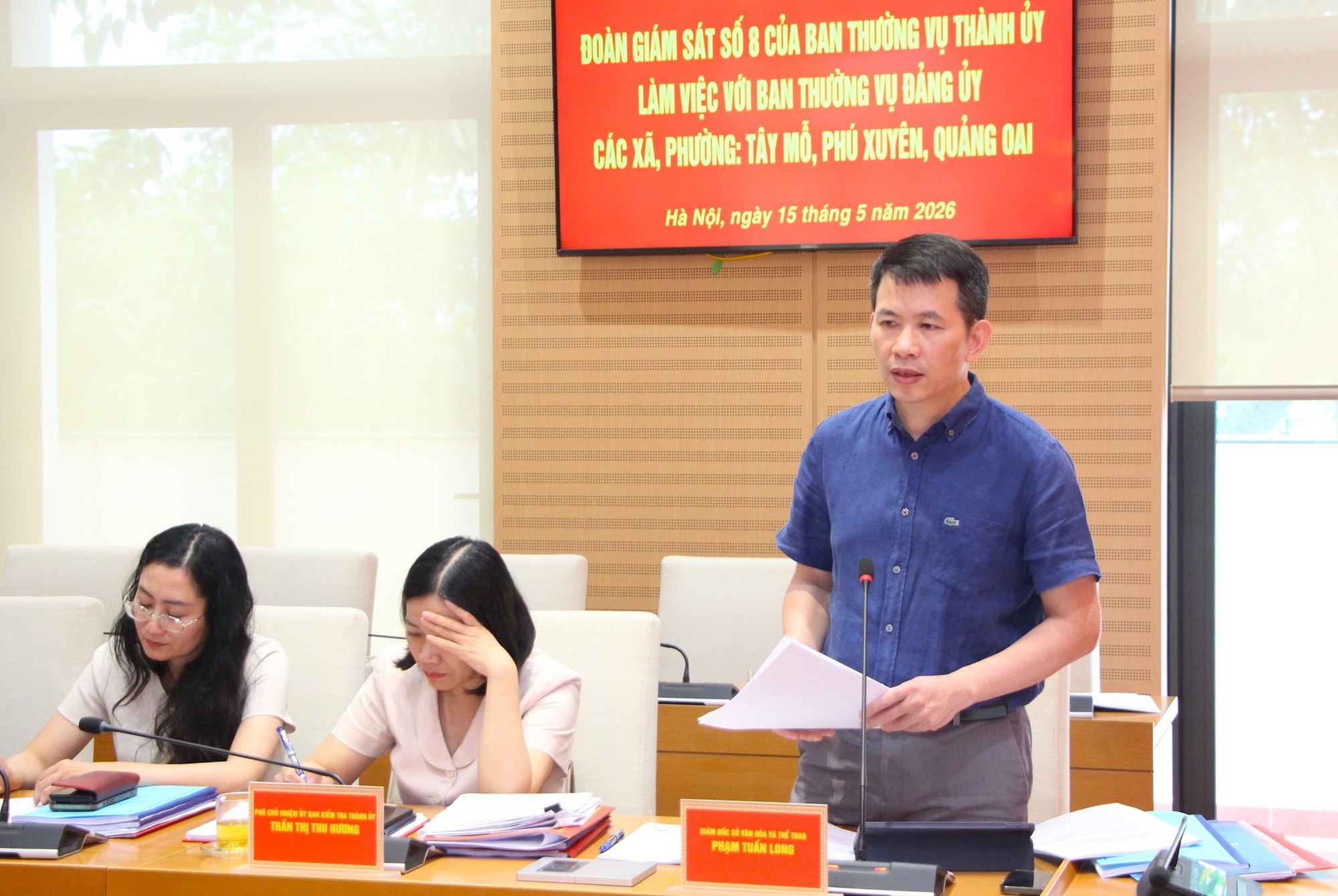 Đoàn giám sát số 8 của Ban Thường vụ Thành ủy Hà Nội làm việc với 3 xã, phường: Tây Mỗ, Phú Xuyên, Quảng Oai- Ảnh 3.