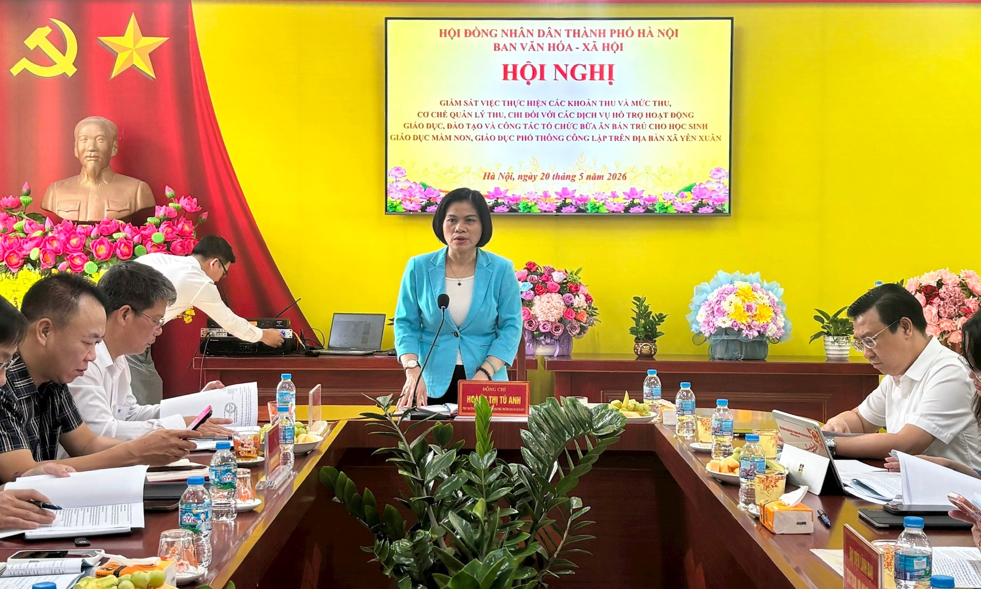 Ban Văn hóa - Xã hội giám sát việc thu - chi dịch vụ giáo dục và bữa ăn bán trú tại xã Yên Xuân- Ảnh 5.