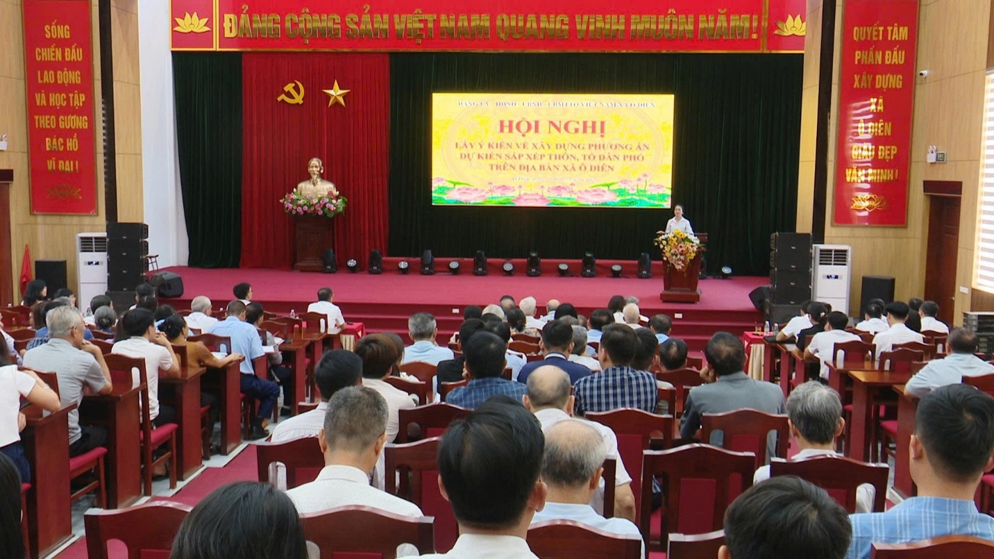 Xã Ô Diên: Khẩn trương lấy ý kiến nhân dân về phương án sắp xếp thôn, tổ dân phố- Ảnh 1.
