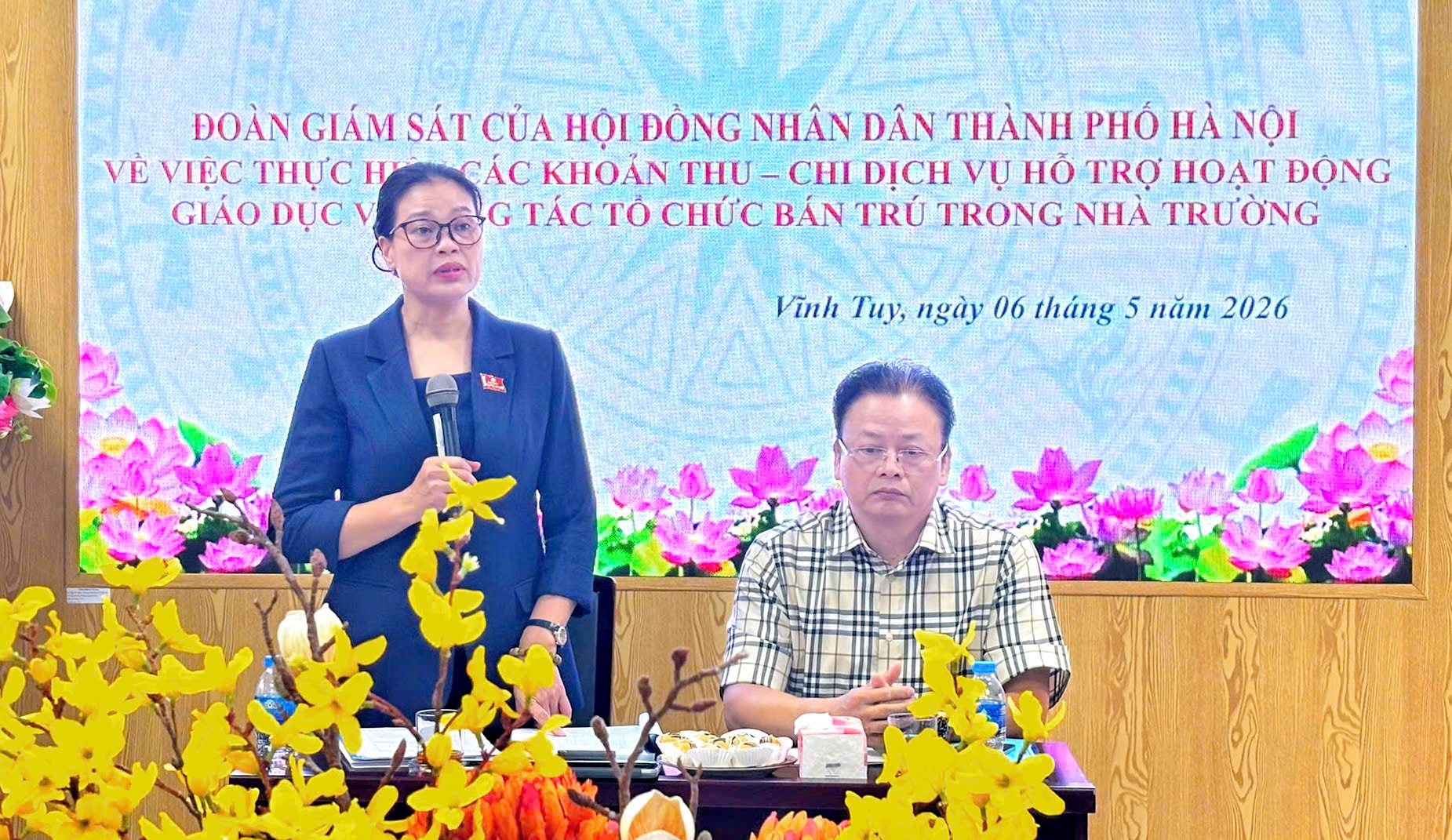 Giám sát việc thu - chi dịch vụ giáo dục và bữa ăn bán trú tại phường Vĩnh Tuy- Ảnh 4.