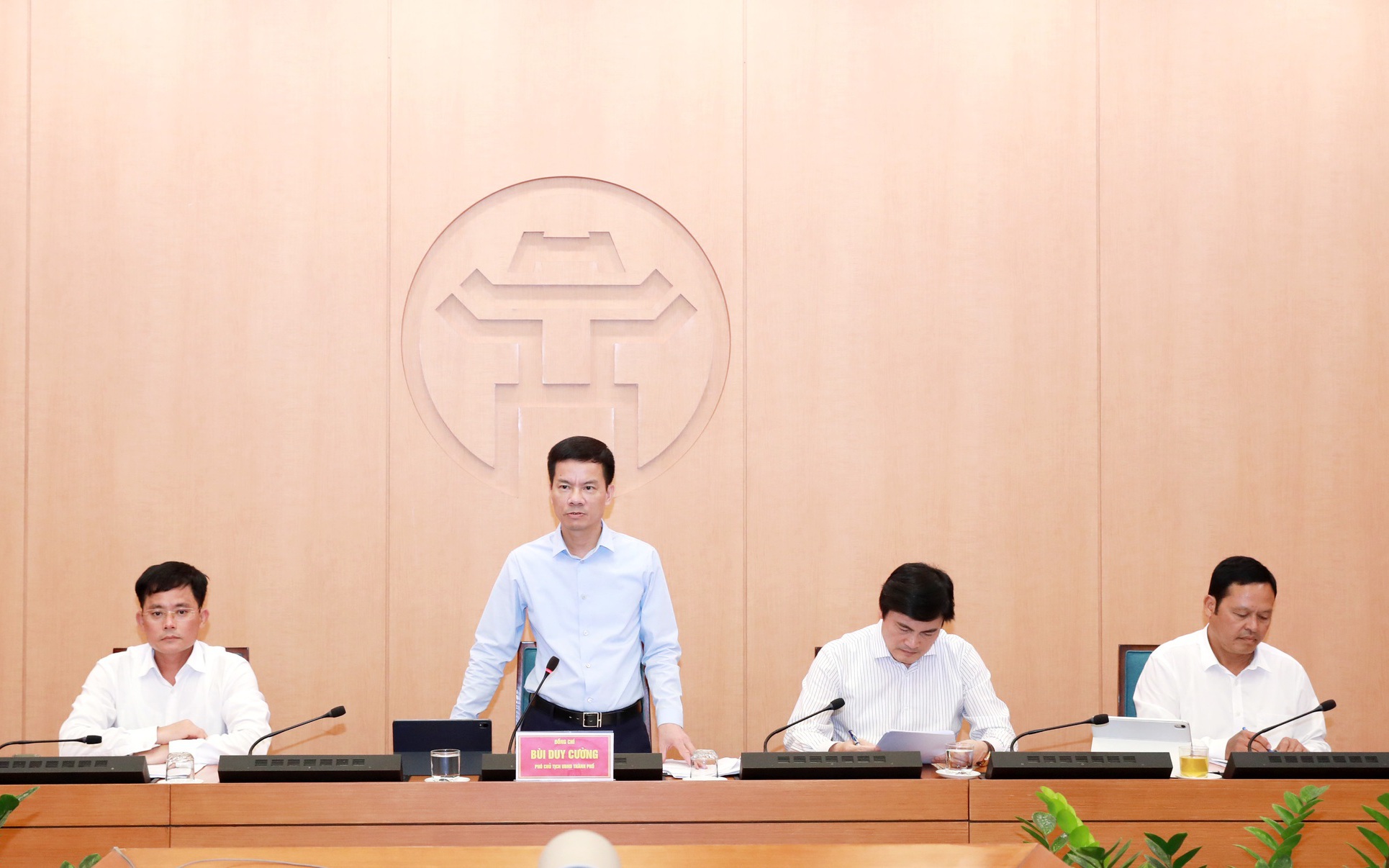 Phó Chủ tịch UBND Thành phố Bùi Duy Cường phát biểu tại buổi làm việc