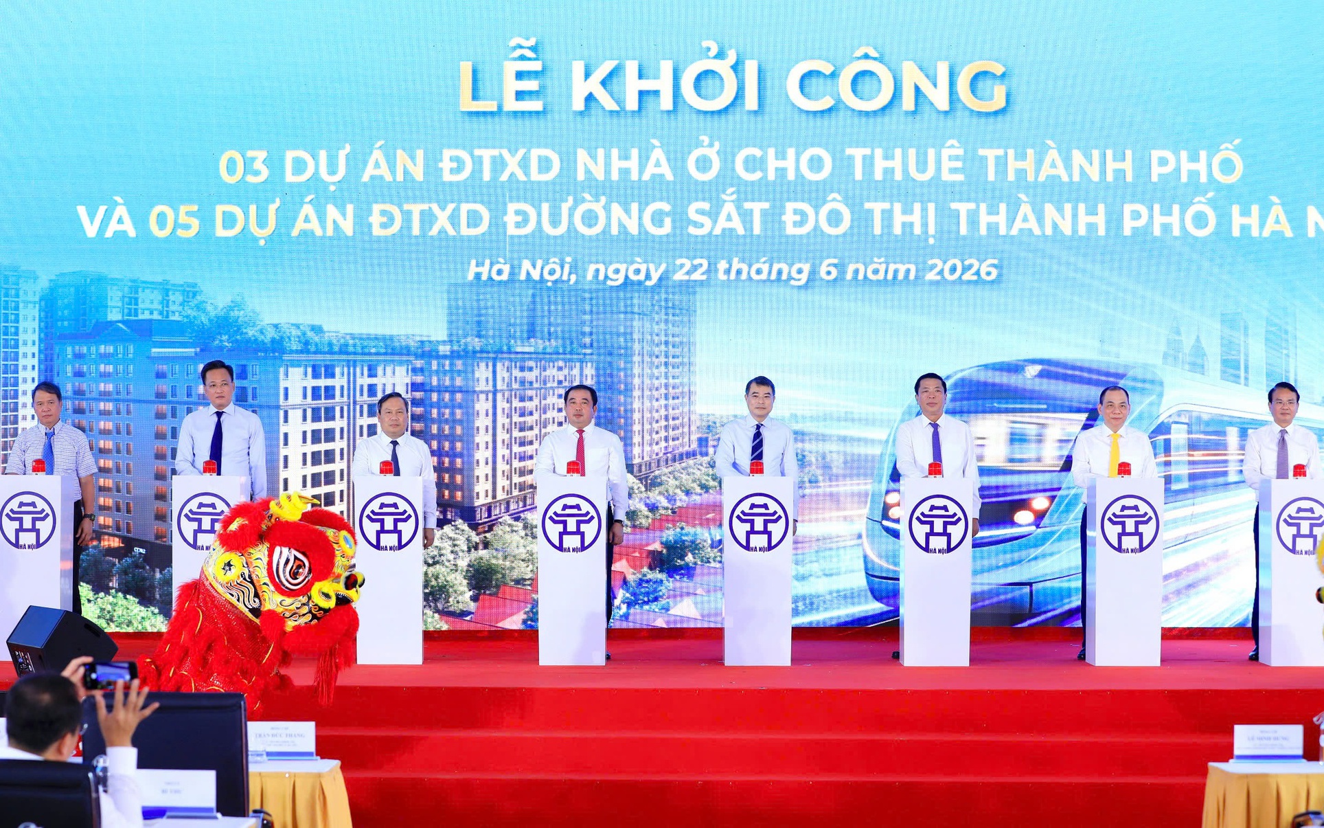 Khởi công 5 tuyến đường sắt đô thị và 3 dự án nhà ở cho thuê