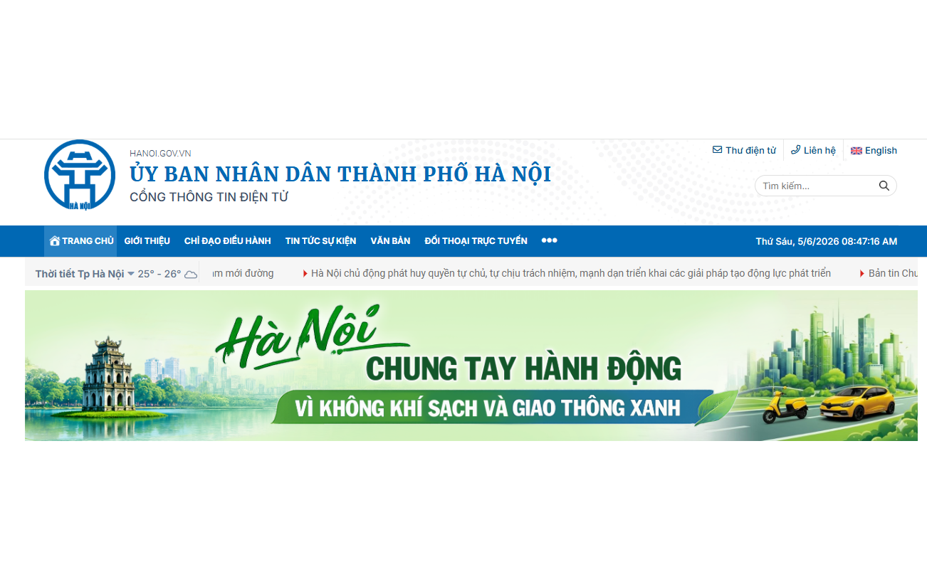 Giao diện Cổng Thông tin điện tử Thành phố