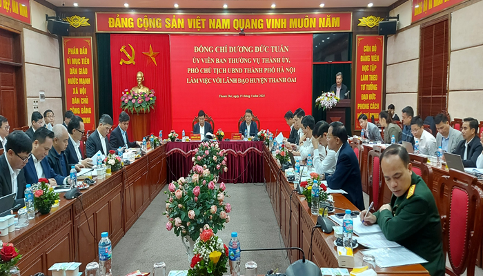 Phó Chủ tịch UBND Thành phố Dương Đức Tuấn làm việc với lãnh đạo huyện Thanh Oai