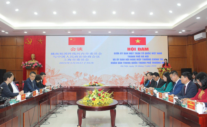 Thúc đẩy hợp tác công tác Mặt trận giữa thành phố Hà Nội và Thượng Hải