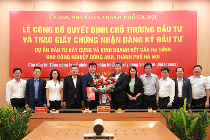 Hà Nội trao giấy phép đầu tư Dự án đầu tư xây dựng và kinh doanh kết cấu hạ tầng khu công nghiệp Đông Anh