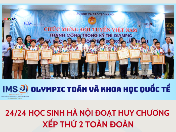 Đội tuyển học sinh Hà Nội đại diện Việt Nam giành 24 huy chương Olympic Toán và Khoa học Quốc tế 2024