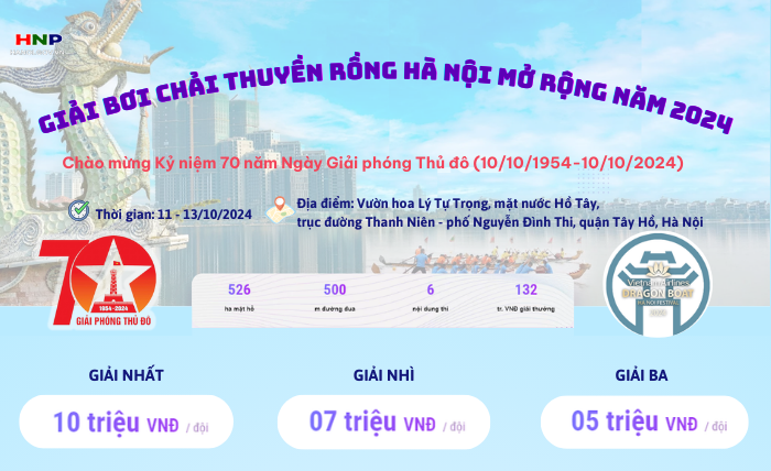 Hà Nội tổ chức Giải bơi chải Thuyền rồng lớn nhất từ trước đến nay tại Hồ Tây