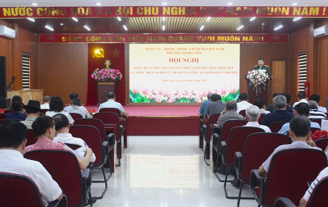 Phường Định Công hoàn thành 100% chỉ tiêu tuyển quân năm 2026- Ảnh 1.