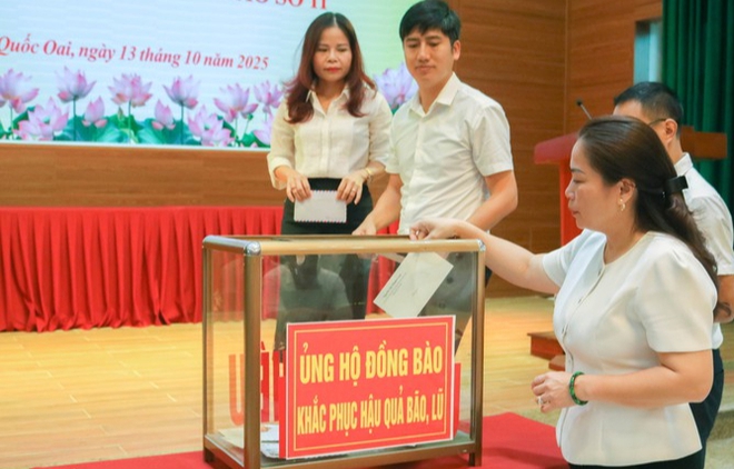 Quốc Oai: Lan tỏa tinh thần nhân ái từ lễ phát động ủng hộ đồng bào vùng bão- Ảnh 7.