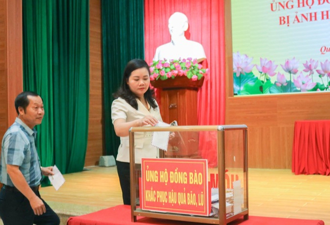Quốc Oai: Lan tỏa tinh thần nhân ái từ lễ phát động ủng hộ đồng bào vùng bão- Ảnh 5.