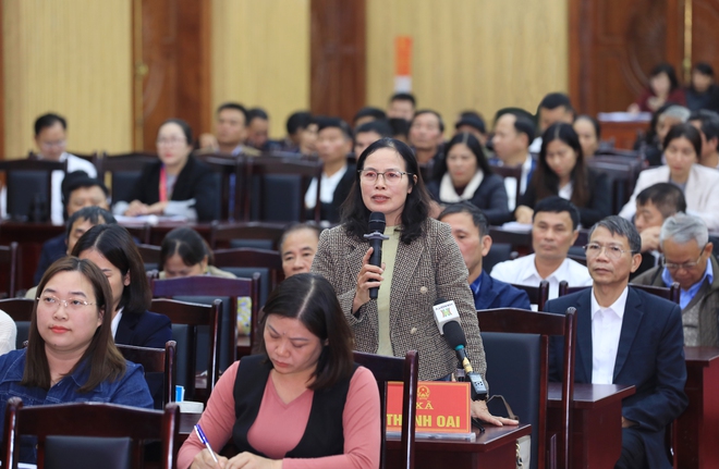 Chủ tịch HĐND Thành phố Phùng Thị Hồng Hà tiếp xúc cử tri các xã: Thanh Oai, Bình Minh, Tam Hưng, Dân Hòa- Ảnh 6.