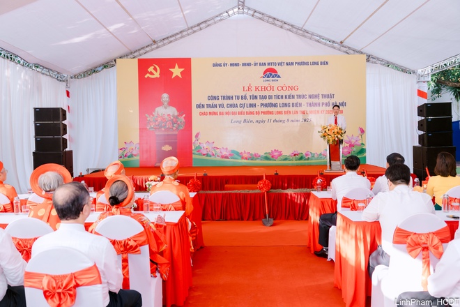 Long Biên khởi công dự án tu bổ, tôn tạo di tích đền Trấn Vũ chào mừng Đại hội đại biểu Đảng bộ phường lần thứ I- Ảnh 3.