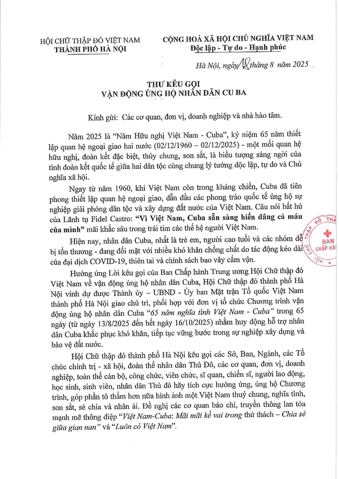 Hà Nội phát động chương trình “65 năm nghĩa tình Việt Nam - Cuba”- Ảnh 1.