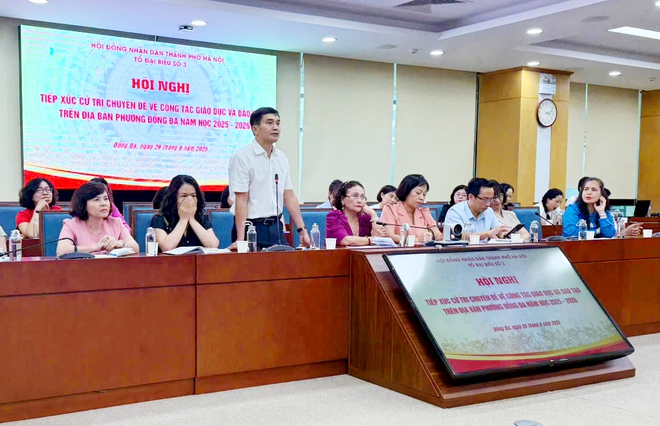 Đại biểu HĐND Thành phố tiếp xúc cử tri chuyên đề về giáo dục với cử tri phường Đống Đa- Ảnh 2.