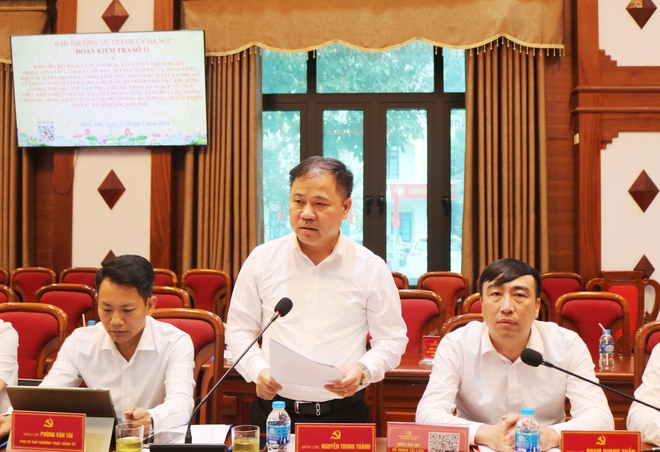 Đoàn kiểm tra số 11 Ban Thường vụ Thành ủy làm việc tại Quốc Oai và Kiều Phú về triển khai nghị quyết của Đảng- Ảnh 4.