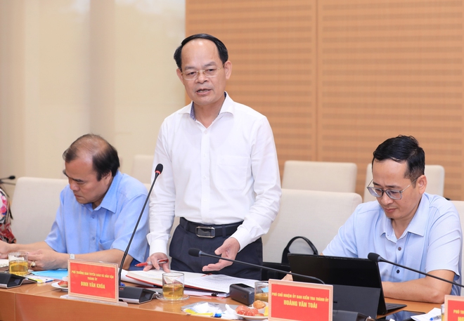 Đoàn kiểm tra số 4 của Ban Thường vụ Thành ủy làm việc với Ban Thường vụ Đảng ủy phường Hoàng Mai- Ảnh 2.