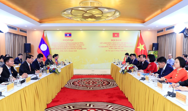 Hội đàm, trao đổi kinh nghiệm hoạt động cơ quan dân cử giữa Thủ đô Hà Nội và Thủ đô Viêng Chăn- Ảnh 4.