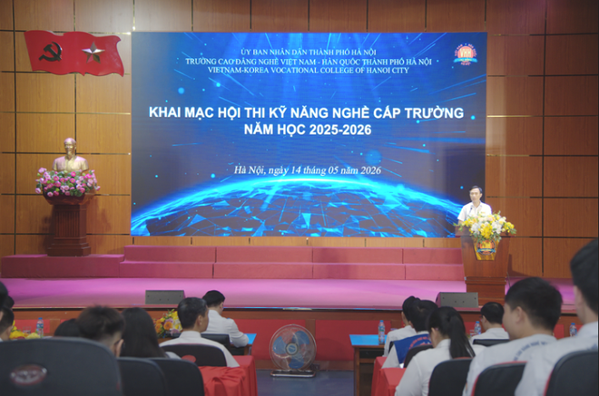 Trường Cao đẳng nghề Việt Nam - Hàn Quốc thành phố Hà Nội tổ chức Khai mạc Hội thi Kỹ năng nghề cấp trường năm học 2025 - 2026- Ảnh 1. Trường Cao đẳng nghề Việt Nam - Hàn Quốc thành phố Hà Nội tổ chức Khai mạc Hội thi Kỹ năng nghề cấp trường năm học 2025 - 2026- Ảnh 1.