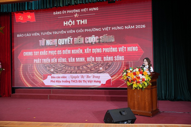 Phường Việt Hưng tổ chức thành công Chung khảo Hội thi Báo cáo viên, tuyên truyền viên giỏi năm 2026- Ảnh 5.