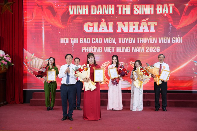 Phường Việt Hưng tổ chức thành công Chung khảo Hội thi Báo cáo viên, tuyên truyền viên giỏi năm 2026- Ảnh 9.