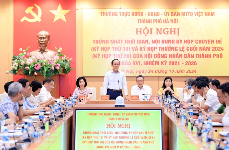 Thống nhất nội dung kỳ họp chuyên đề và kỳ họp thường lệ cuối năm 2024 HĐND Thành phố- Ảnh 1.