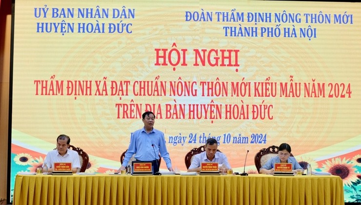 Thẩm định kết quả xây dựng nông thôn mới kiểu mẫu và nông thôn mới nâng cao tại huyện Hoài Đức- Ảnh 1.