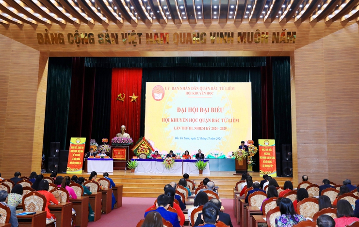 Đại hội Hội khuyến học quận Bắc Từ Liêm nhiệm kỳ 2024-2029 thành công tốt đẹp- Ảnh 1.