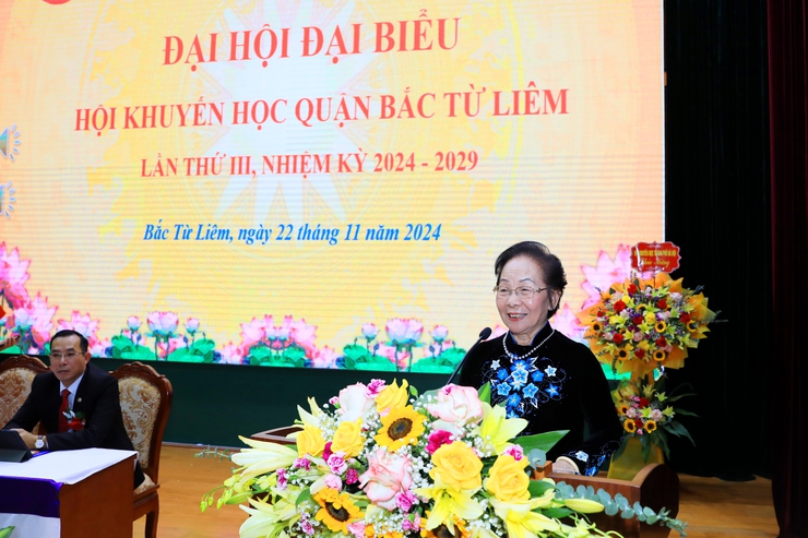 Đại hội Hội khuyến học quận Bắc Từ Liêm nhiệm kỳ 2024-2029 thành công tốt đẹp- Ảnh 3.