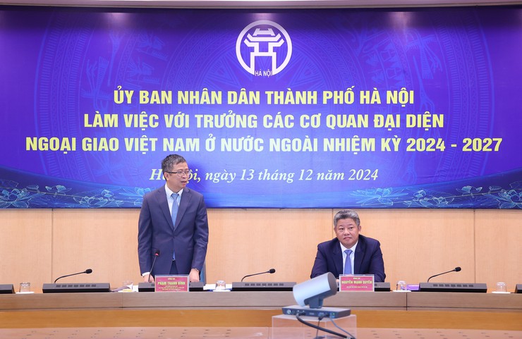 UBND Thành phố làm việc với Đoàn Trưởng Cơ quan đại diện Việt Nam ở nước ngoài, nhiệm kỳ 2024-2027- Ảnh 4.