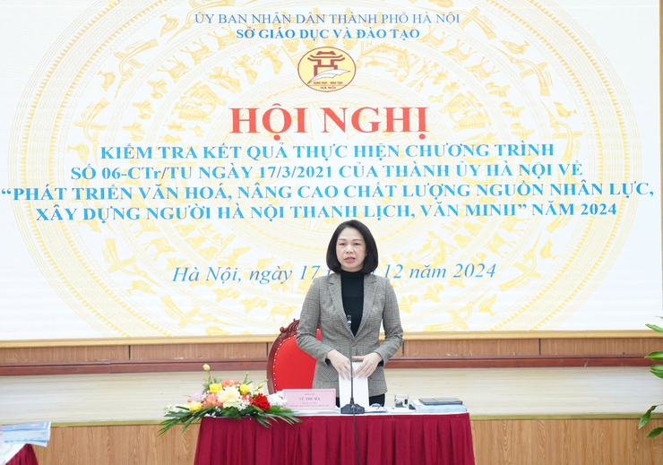 Phó Chủ tịch UBND Thành phố Vũ Thu Hà kiểm tra kết quả thực hiện Chương trình số 06-CTr/TU tại Sở Giáo dục và Đào tạo- Ảnh 5.
