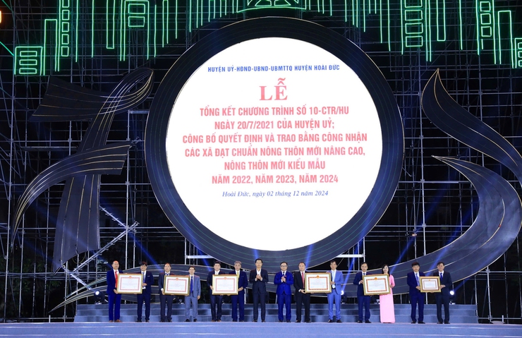 Hoài Đức trao Bằng công nhận các xã đạt chuẩn nông thôn mới nâng cao, nông thôn mới kiểu mẫu- Ảnh 3.