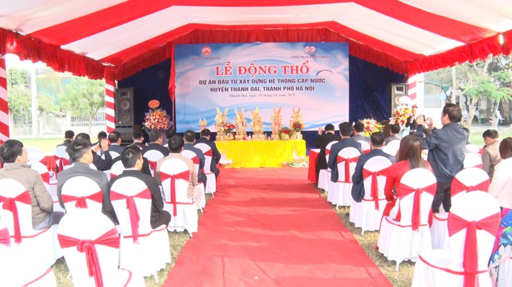 Khởi công Dự án cấp nước sinh hoạt cho 11 xã huyện Thanh Oai- Ảnh 1.