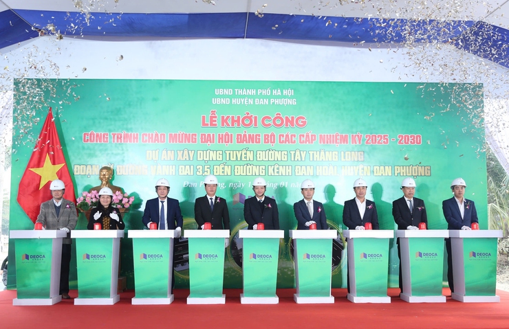 Đan Phượng khởi công xây dựng tuyến đường Tây Thăng Long- Ảnh 3.