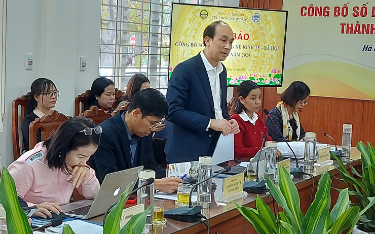 Họp báo công bố số liệu thống kê kinh tế - xã hội thành phố Hà Nội năm 2024- Ảnh 1.