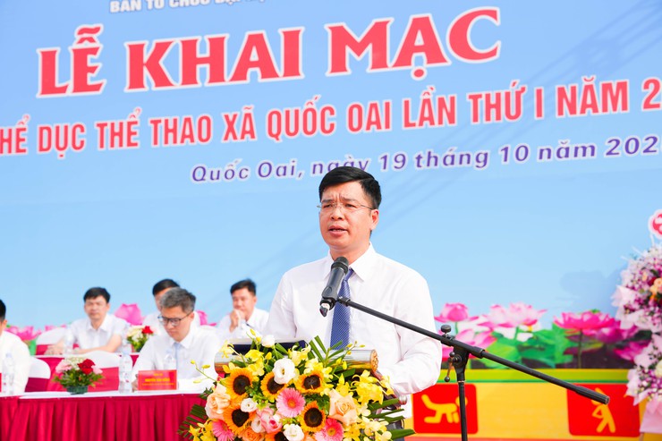 Xã Quốc Oai tưng bừng khai mạc Đại hội Thể dục Thể thao lần thứ Nhất- Ảnh 1.