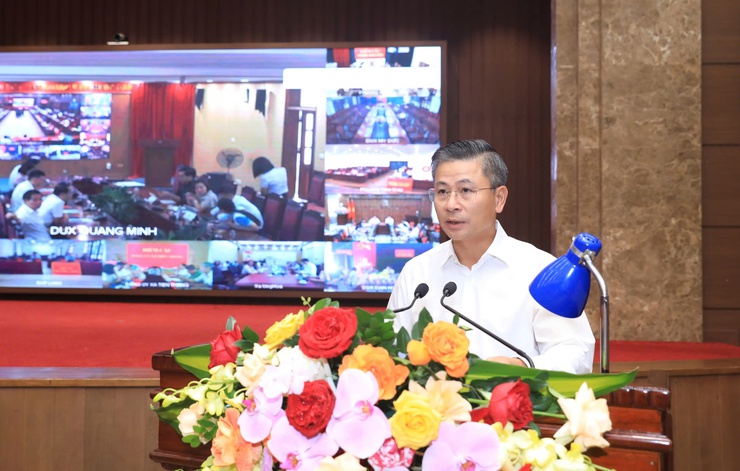 Thường trực Thành ủy - HĐND - UBND thành phố Hà Nội giao ban với các xã, phường về thực hiện chính quyền địa phương 2 cấp- Ảnh 2.