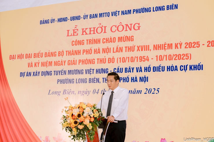 Hà Nội khởi công dự án gần 1.000 tỷ phục vụ tiêu thoát nước khu vực Long Biên- Ảnh 2.