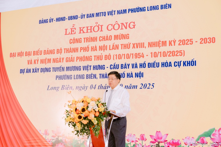 Hà Nội khởi công dự án gần 1.000 tỷ phục vụ tiêu thoát nước khu vực Long Biên- Ảnh 4.