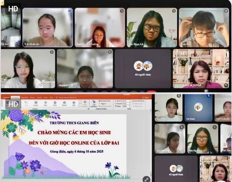 Hà Nội mưa lớn, các trường học linh hoạt chuyển sang học trực tuyến- Ảnh 2.
