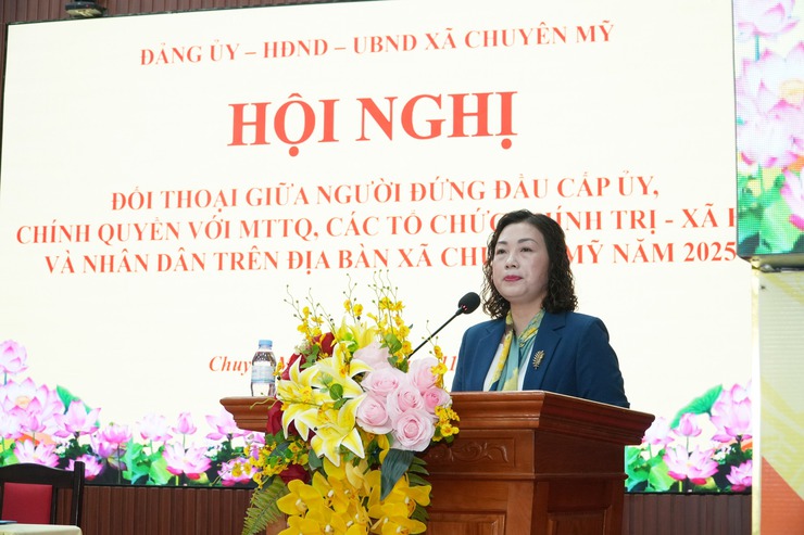 Xã Chuyên Mỹ tổ chức Hội nghị đối thoại giữa người đứng đầu cấp ủy, chính quyền với Mặt trận Tổ quốc và các tổ chức chính trị - xã hội và Nhân dân năm 2025- Ảnh 2.