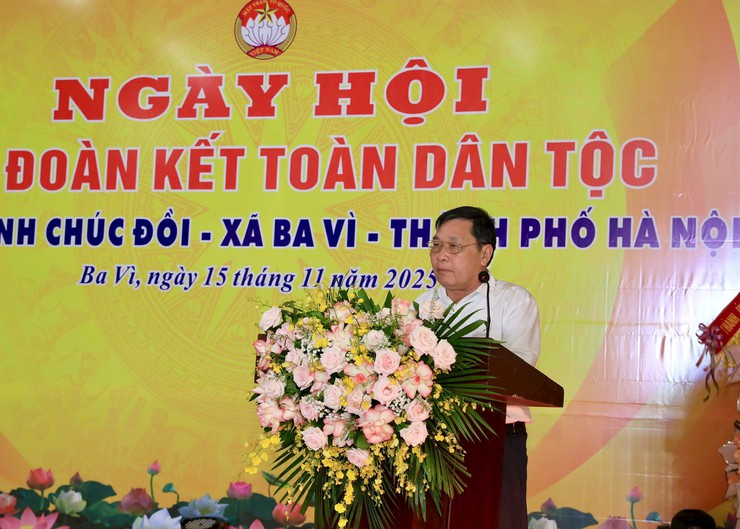 Bí thư Thành ủy Nguyễn Duy Ngọc dự Ngày hội Đại đoàn kết toàn dân tộc tại thôn Khánh Chúc Đồi, xã Ba Vì- Ảnh 2.