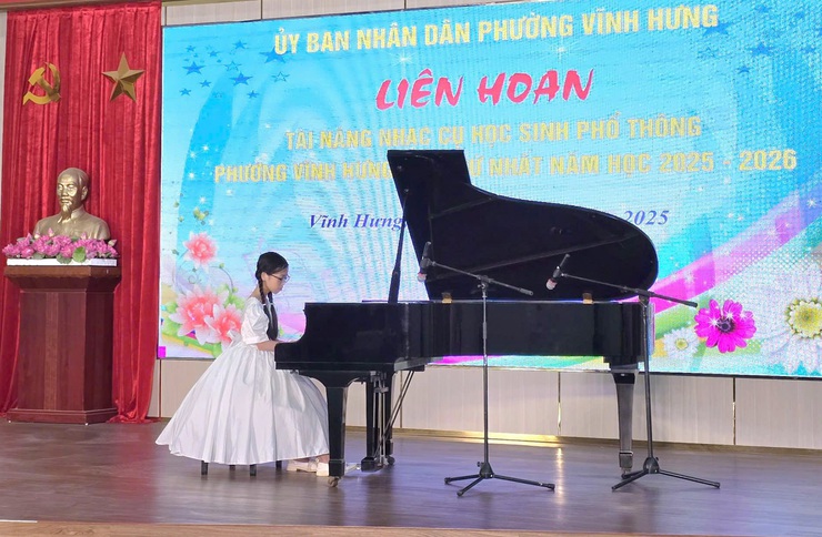 Phường Vĩnh Hưng tìm kiếm tài năng nhạc cụ học sinh phổ thông lần thứ I- Ảnh 2.