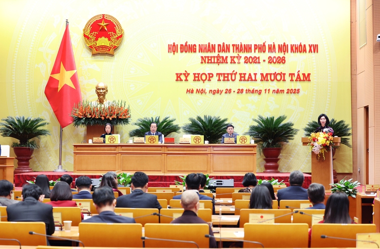 Bế mạc kỳ họp thứ hai mươi tám, HĐND thành phố Hà Nội khóa XVI- Ảnh 2.