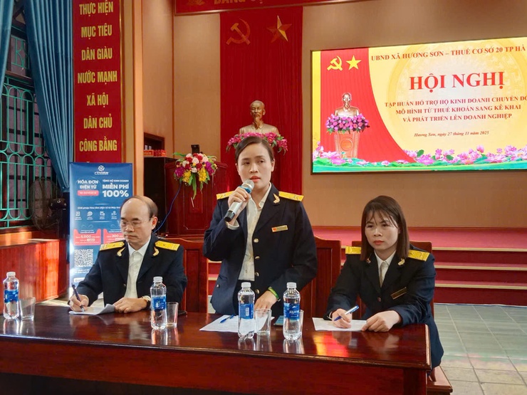 Xã Hương Sơn triển khai Hội nghị chuyển đổi mô hình quản lý thuế đối với hộ kinh doanh- Ảnh 3.