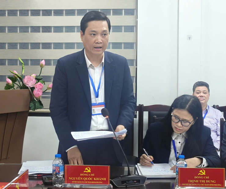 Đoàn giám sát số 15 của Ban Thường vụ Thành ủy Hà Nội làm việc với phường Yên Hòa- Ảnh 1.