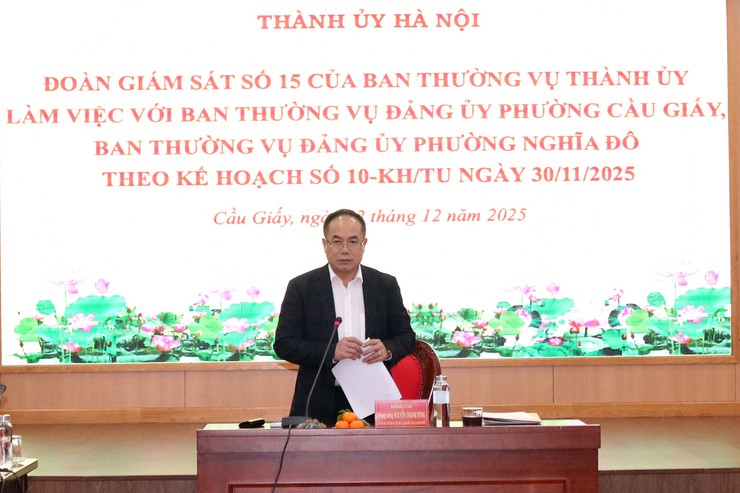 Đoàn giám sát số 15 của Ban Thường vụ Thành ủy làm việc với phường Cầu Giấy và Nghĩa Đô- Ảnh 5.