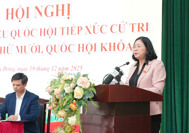 Chủ tịch Ủy ban Trung ương MTTQ Việt Nam Bùi Thị Minh Hoài tiếp xúc cử tri sau kỳ họp thứ Mười- Ảnh 3.